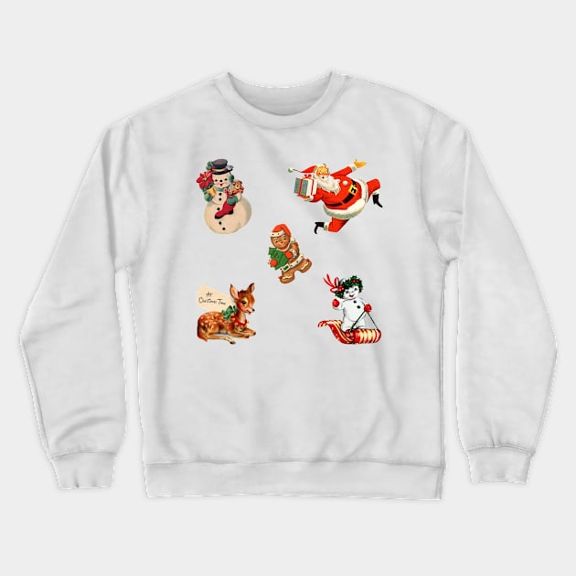 Vintage Santa Claus Stickers Pack Crewneck Sweatshirt by Yourfavshop600